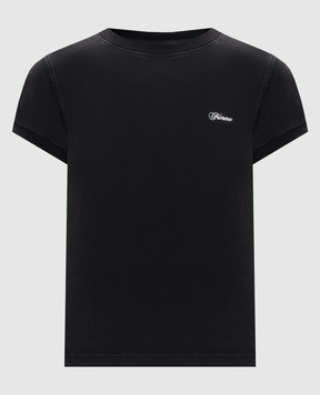 Vetements Чорна футболка з вишивкою WH27TR166B