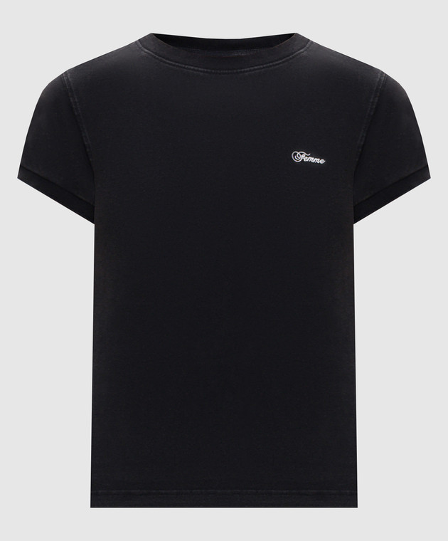 Vetements Чорна футболка з вишивкою WH27TR166B