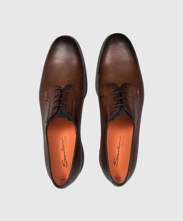 Santoni Коричневі шкіряні дербі MGEG19291NEAXHAS зображення 4