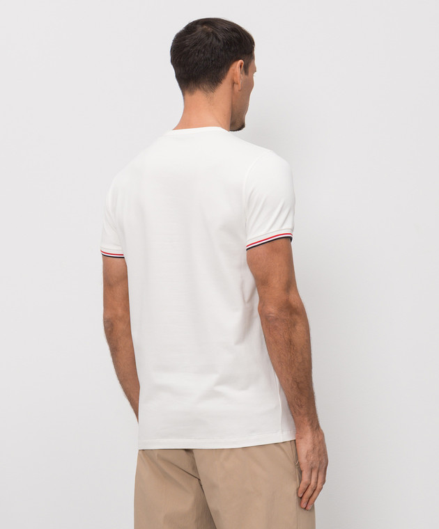 Moncler Белая футболка с контрастным окантованием L10918C7160087296 изображение 4