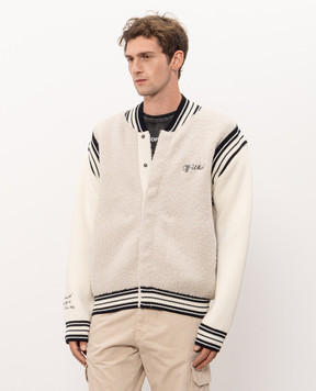 Off-White Бежевый кардиган с шерстью альпаки 44MHB02UF26K001
