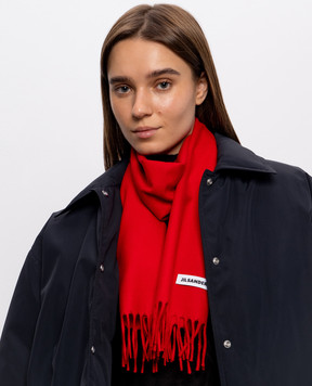 Jil Sander Красный шарф из шерсти J02TE0115J40376