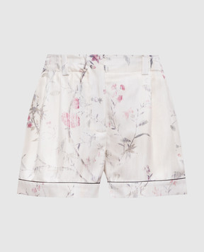 Givenchy Шорти кольору айворі із шовку в квітковий принт BW518Q16RY