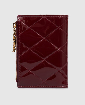 Saint Laurent Бордовый кожаный лакированный портмоне CASSANDRE BIJOU 862438AAGGD