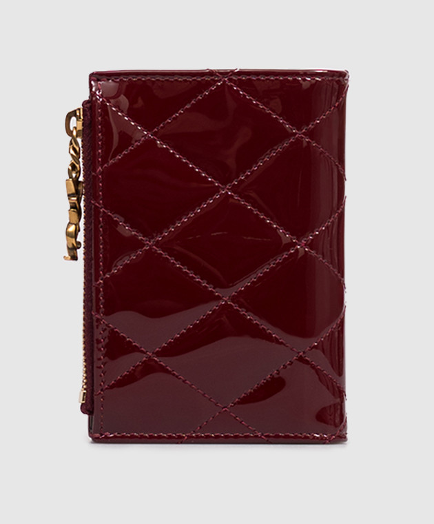 Saint Laurent Бордове шкіряне лаковане портмоне CASSANDRE BIJOU 862438AAGGD зображення 2