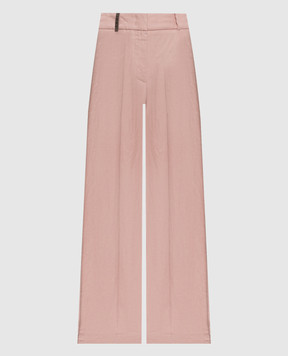 Peserico Рожеві штани з льону з ланцюжком A0404002606