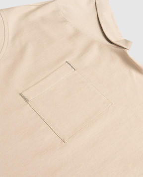 Brunello Cucinelli Дитяча бежева футболка з ланцюжком B0T81T458C