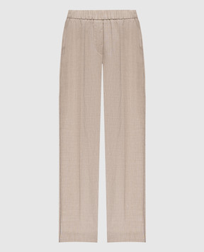 Peserico Бежевые брюки из льна и шерсти A0457205814