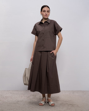 Peserico Коричневая юбка миди с цепочкой мониль A0553701979