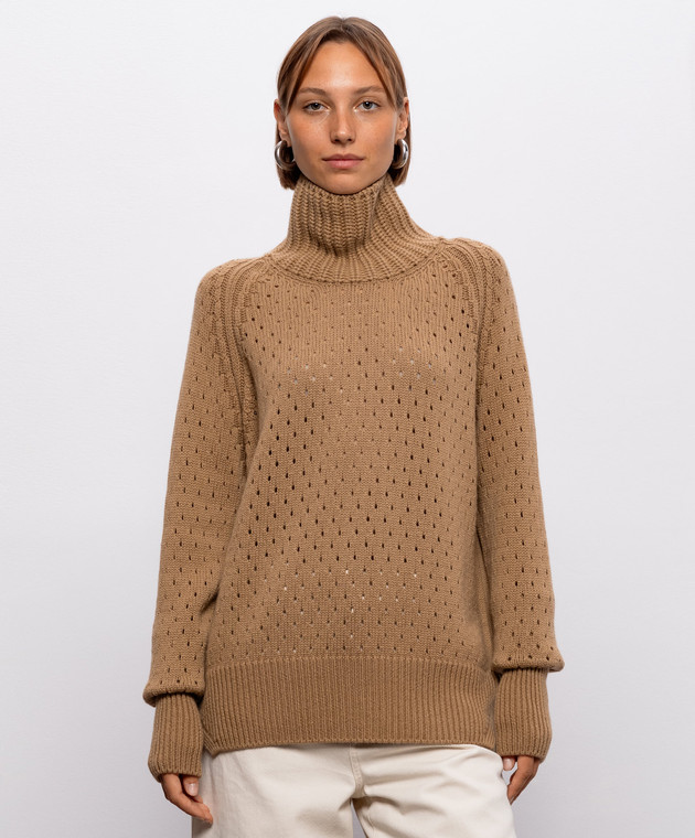 Ermanno Scervino Светр коричневого з кашеміру D495M324JBV зображення 3