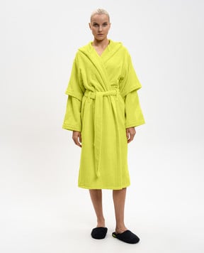 Off-White Жовтий махровий халат у візерунок OHZB012T25FAB001