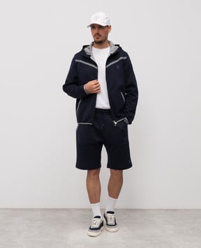 Brunello Cucinelli Сині шорти з принтом емблеми MM8433103G