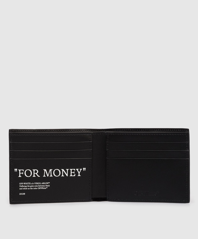 Off-White Черный кожаный портмоне Quote Bifold OMNC074C99LEA001 изображение 3