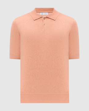 Brunello Cucinelli Оранжевое поло из льна и шелка MSL806105