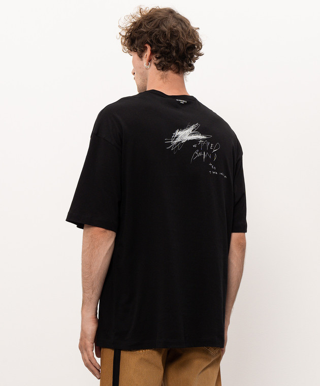 Ann Demeulemeester Черная футболка с принтом B0014220FA206 изображение 4