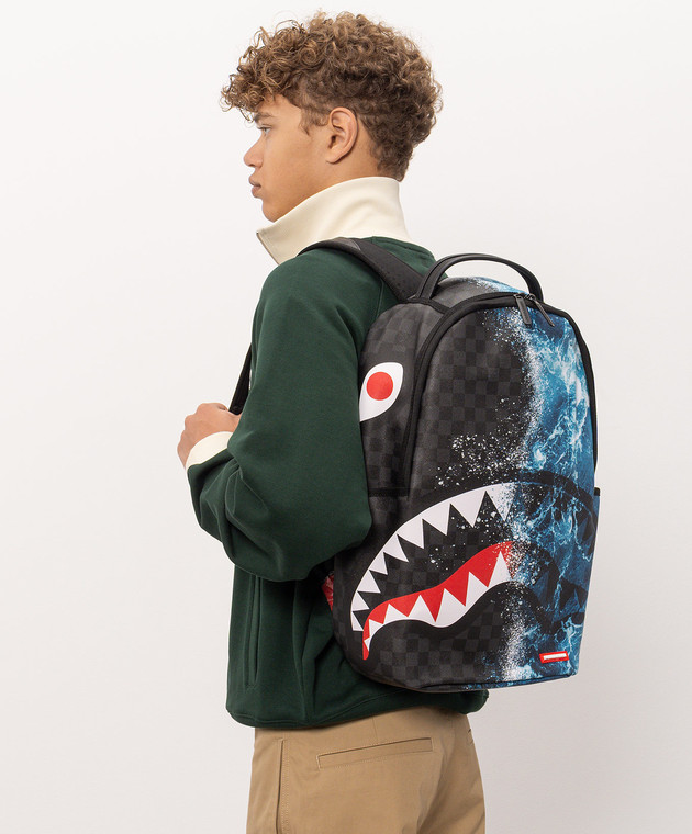 Sprayground Детский черный рюкзак HIGH TIDE SHARKS IN PARIS 910B7621NSZ изображение 2