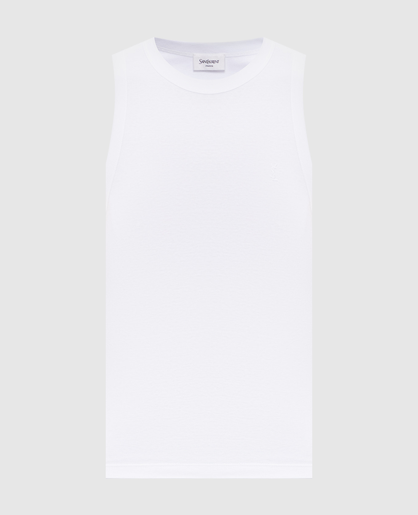 Белая майка с вышивкой эмблемы