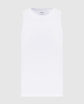 Saint Laurent Біла майка з вишивкою емблеми 867125Y38BD