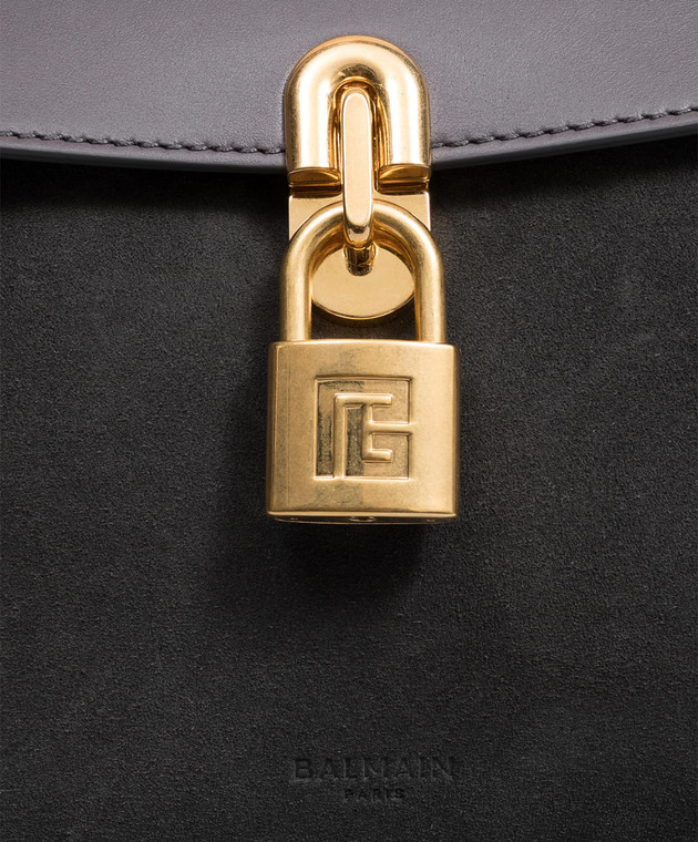 Balmain Сіра замшева сумка Pulse Day з тисненням логотипа HN1DA067LTXC зображення 4