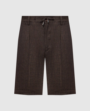 Stefano Ricci Коричневі  шорти з льону M1T6100300L0005Q