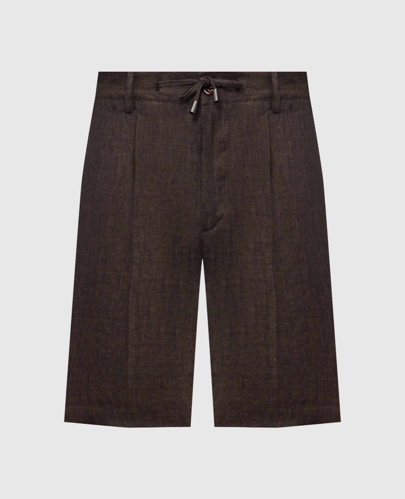 Коричневые шорты из льна