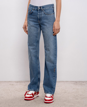 Off-White Синие джинсы с эффектом потертости 2YA069S26DEN002
