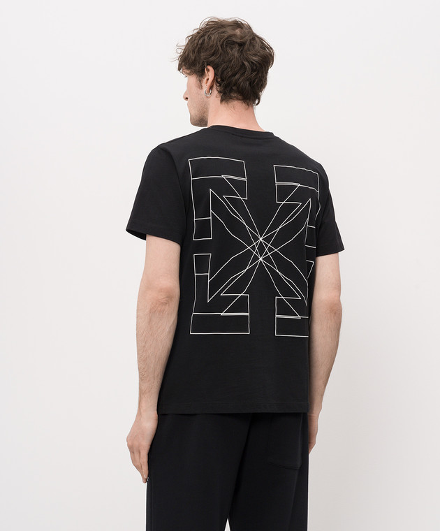 Off-White Черная футболка с принтом эмблемы Double Arrow 44MAA027S26J003 изображение 4
