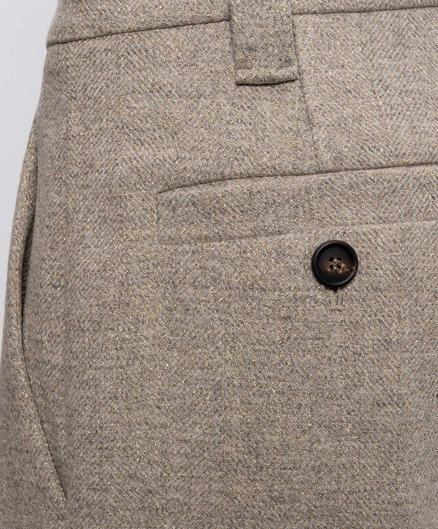Brunello Cucinelli Бежевые брюки из шерсти MD011P9368 изображение 5