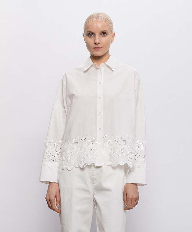 Momoni Белая рубашка TALAVERA с вышивкой б MOSH04220MO изображение 3