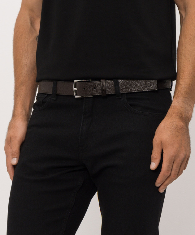 Trussardi Коричневий шкіряний ремінь з тисненням логотипа B349B000042NMEL01L61 зображення 2