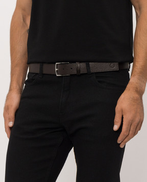 Trussardi Коричневий шкіряний ремінь з тисненням логотипа B349B000042NMEL01L61