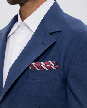 Brunello Cucinelli Бордова хустка-паше із шовку в смужку MX8680091