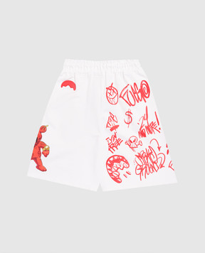 Sprayground Дитячі білі шорти Vandal Diablo Bear SPY1400E