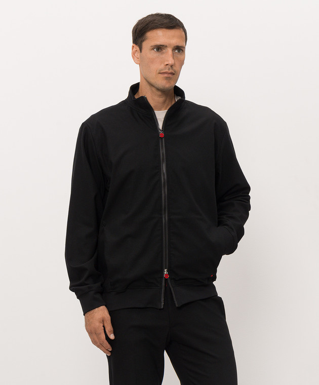 Kiton Чорна спортивна куртка з вовни та кашеміру UMC032K0145I зображення 3