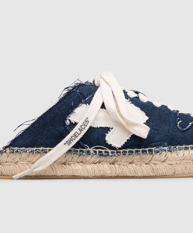 Off-White Сині кросівки-мюлі з нашивкою емблеми OMIB00AS26DEN001 зображення 5