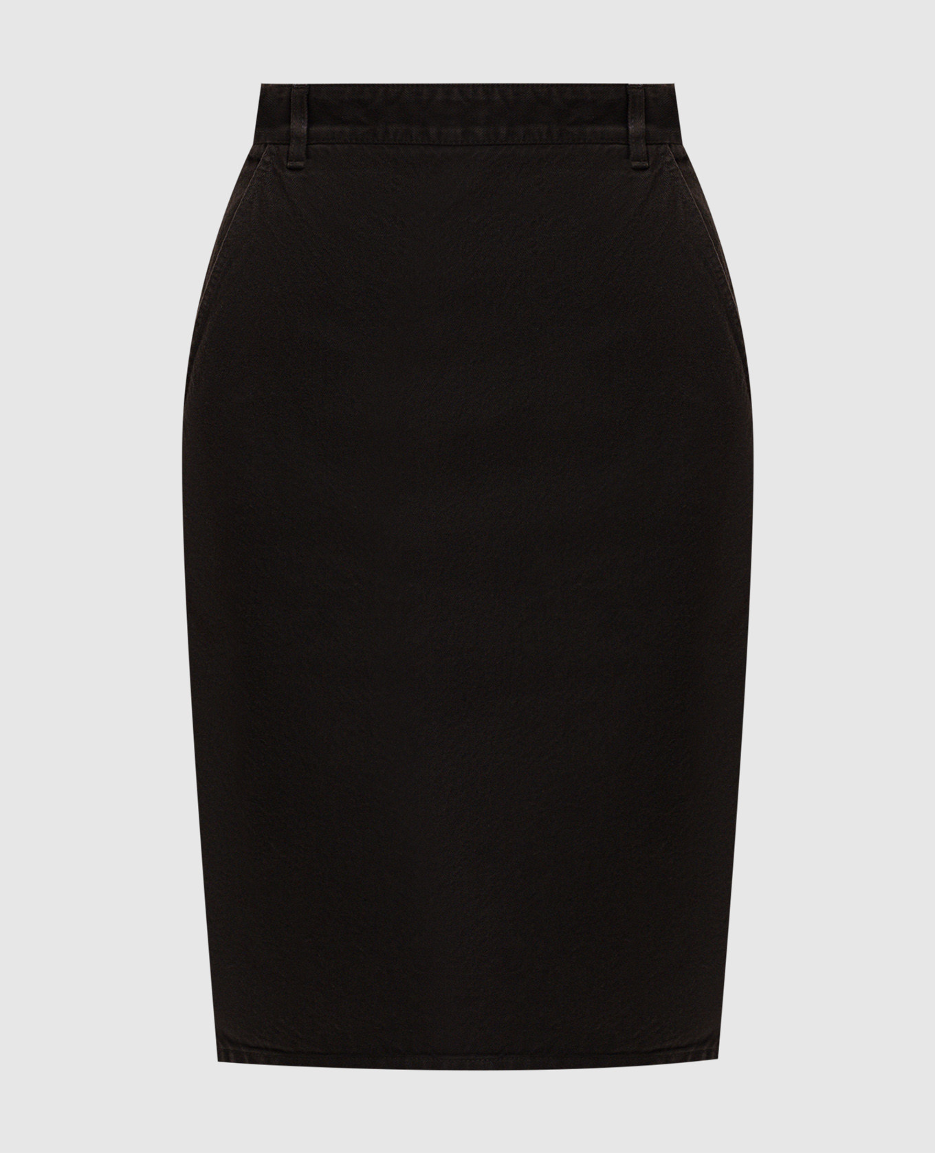 Коричневая юбка-карандаш с логотипом