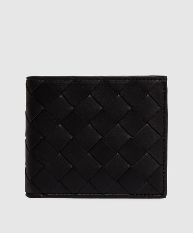 Bottega Veneta Черный кожаный портмоне Intrecciato Bi-Fold 749412VCPQ4