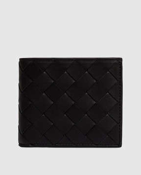 Bottega Veneta Черный кожаный портмоне Intrecciato Bi-Fold 749412VCPQ4