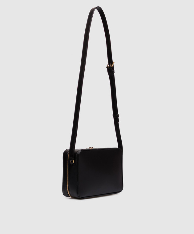 Saint Laurent Черная кожаная сумка кросс-боди с логотипом 8378192R20W изображение 3