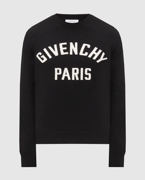 Givenchy Черный джемпер с узором логотипа BM90X94YQP