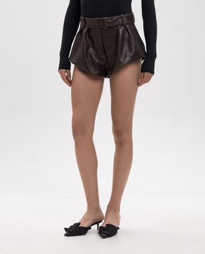 Magda Butrym Коричневые кожаные шорты с поясом LEATHER26SHORTS297726