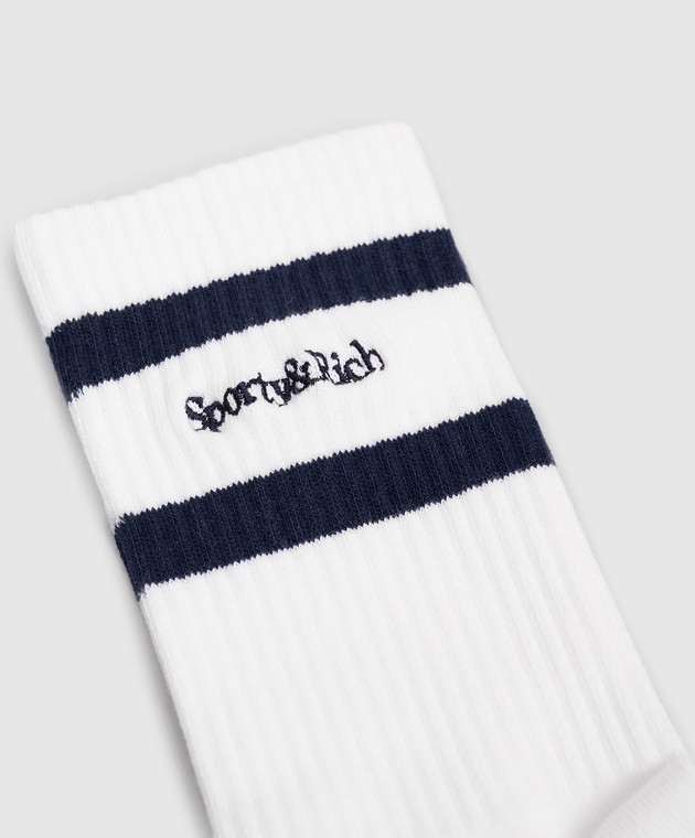 Sporty & Rich Білі шкарпетки з вишивкою логотипа AC026715300WH22 зображення 2