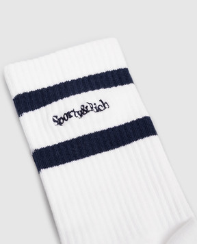 Sporty & Rich Білі шкарпетки з вишивкою логотипа AC026715300WH22