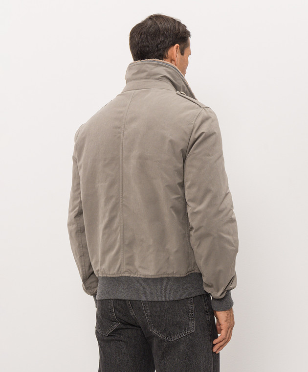Brunello Cucinelli Сіра куртка зі знімним коміром MG5456003 зображення 4