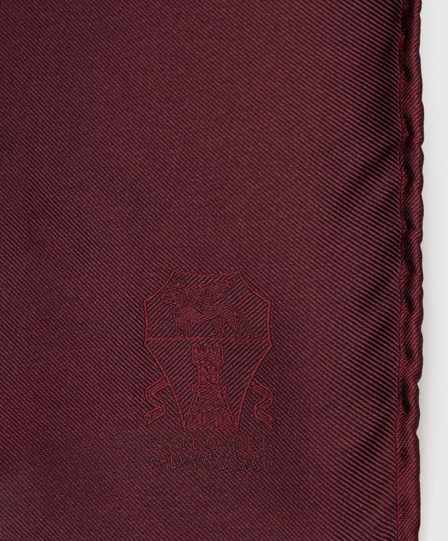 Brunello Cucinelli Бордовый платок-паше из шелка MI8900091 изображение 3
