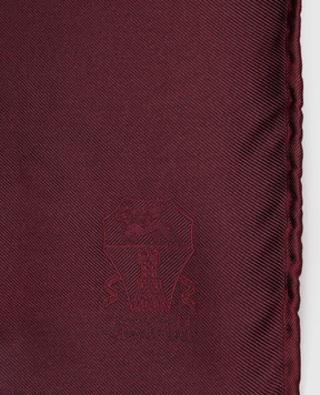 Brunello Cucinelli Бордова хустка-паше із шовку MI8900091