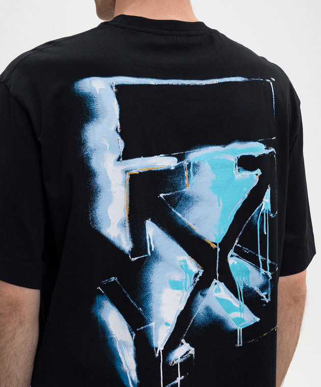 Off-White Чорна футболка з емблемою 3D Spray Arrow 44MAA120S26J00I зображення 4