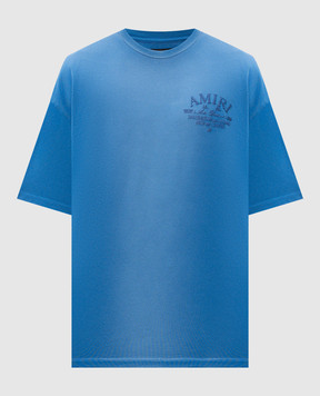 AMIRI Синя футболка з вишивкою логотипа AMTOJR1157