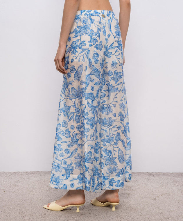 Twinset Білі палацо з льоном в квітковий принт 261LM2SBB зображення 4