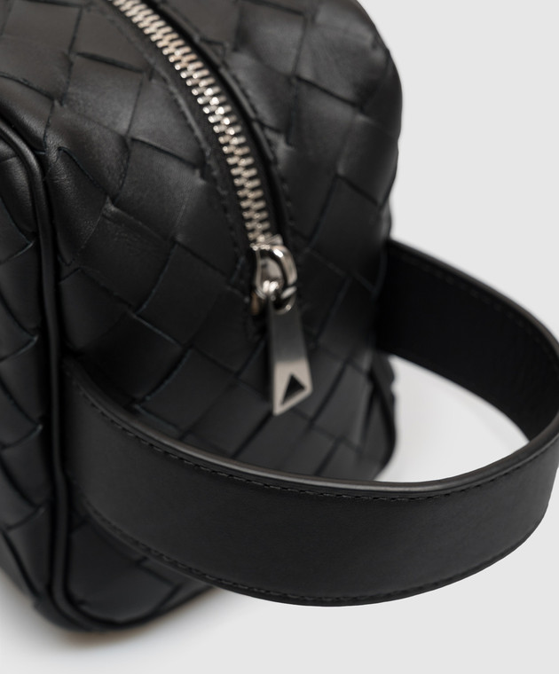 Bottega Veneta Чорний шкіряний несесер Intrecciato 729295VCPQ1 зображення 3